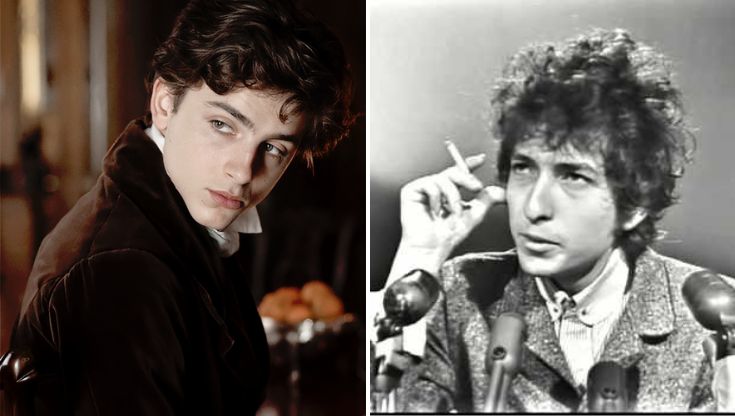 Timothée Chalamet è Bob Dylan