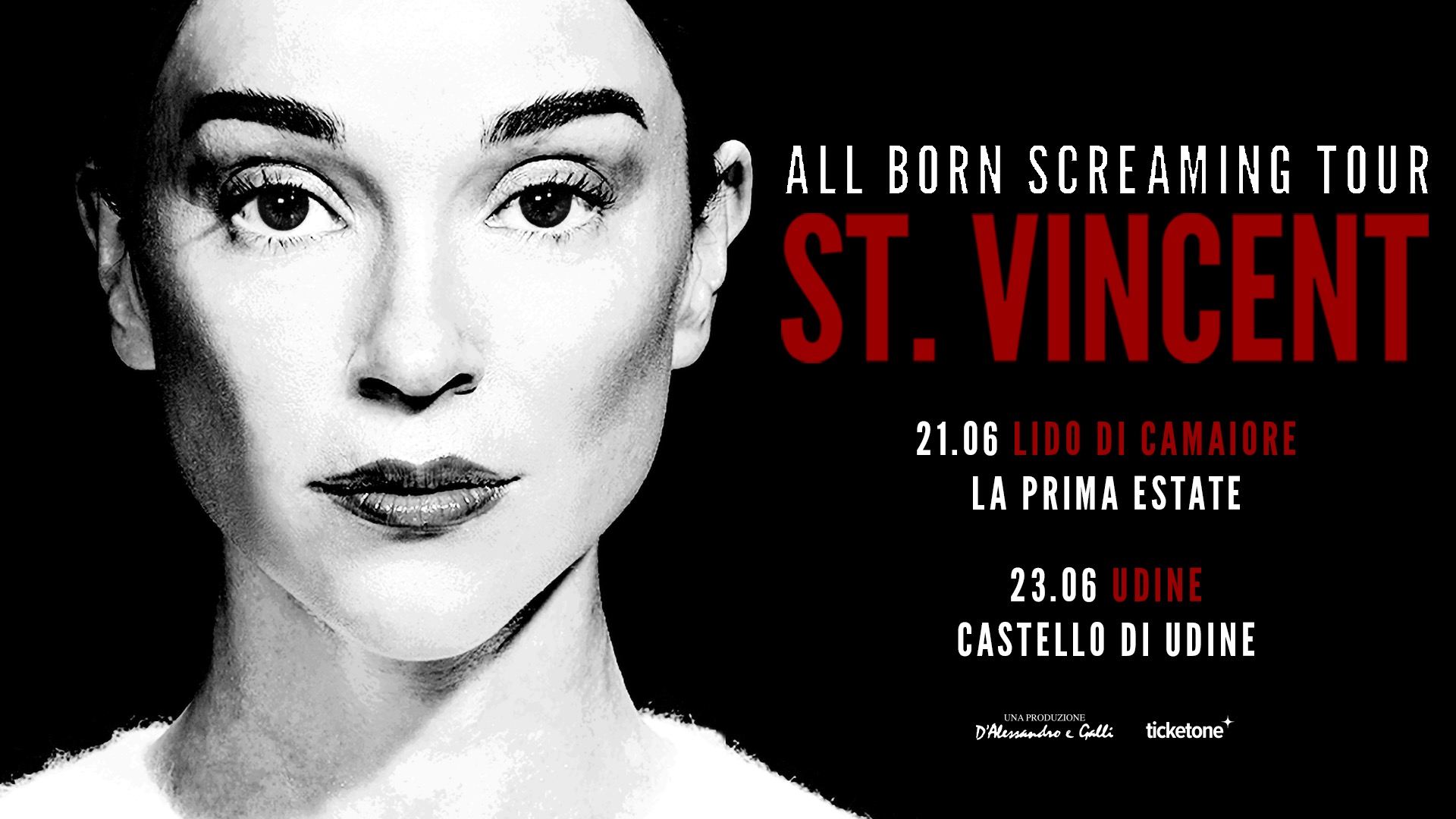 Il poster del tour italiano di St. Vincent