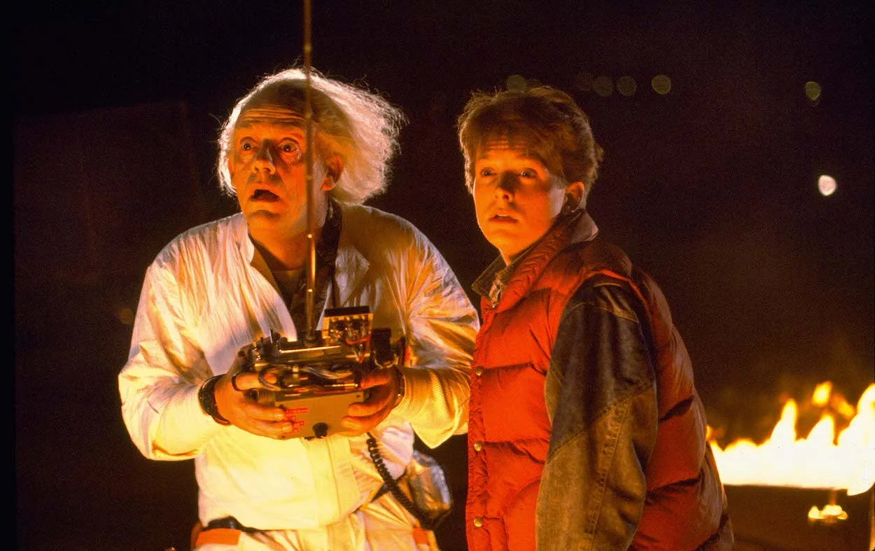 Michael J. Fox e Christopher Lloyd in “Ritorno al Fururo ”