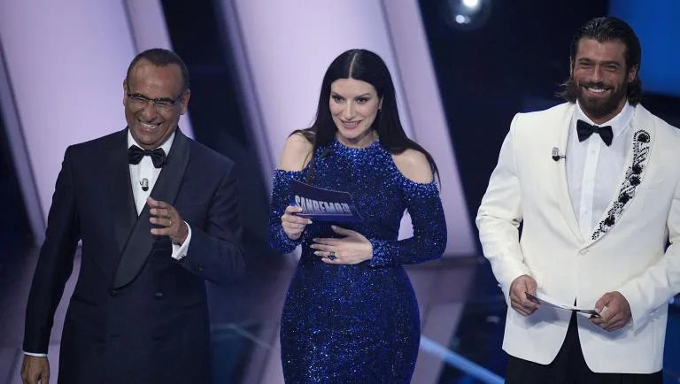 Carlo Conti, Laura Pausini e Can Yaman
