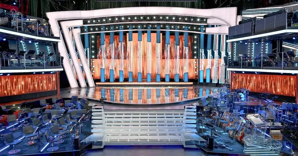 La scenografia di Sanremo 2026